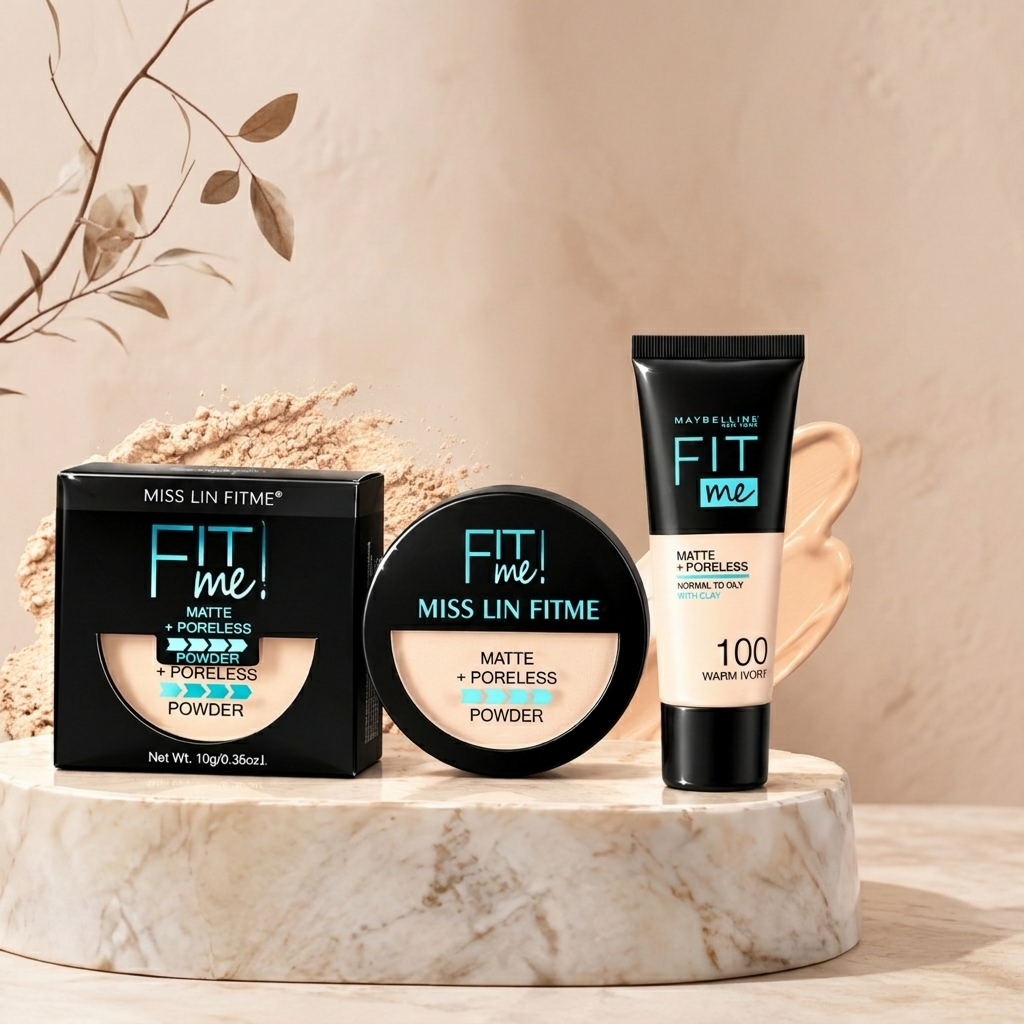 Fit Me 2-in-1 Face Powder And BB Tube Makeup Combo For Girls And Women