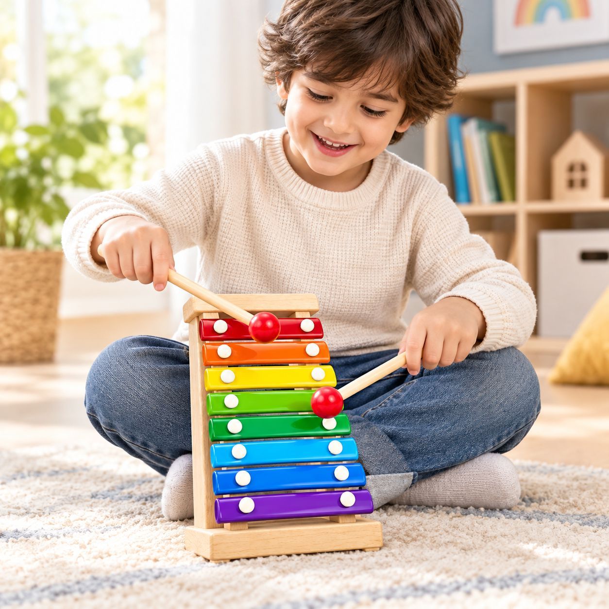 Wooden Xylophone for Kids – 8-Note Colorful Musical Instrument Toy view 3