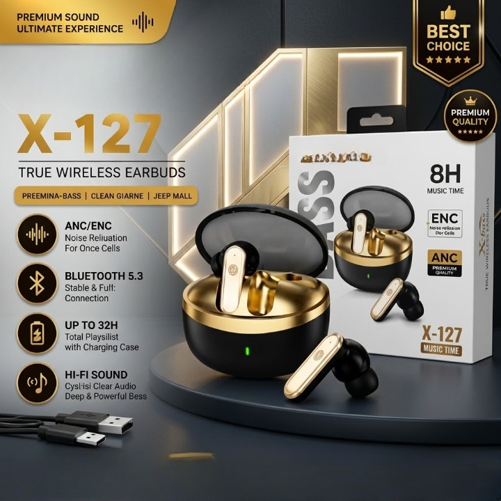 I-KOSON IK127 ANC+ENC Wireless Earbuds view 2