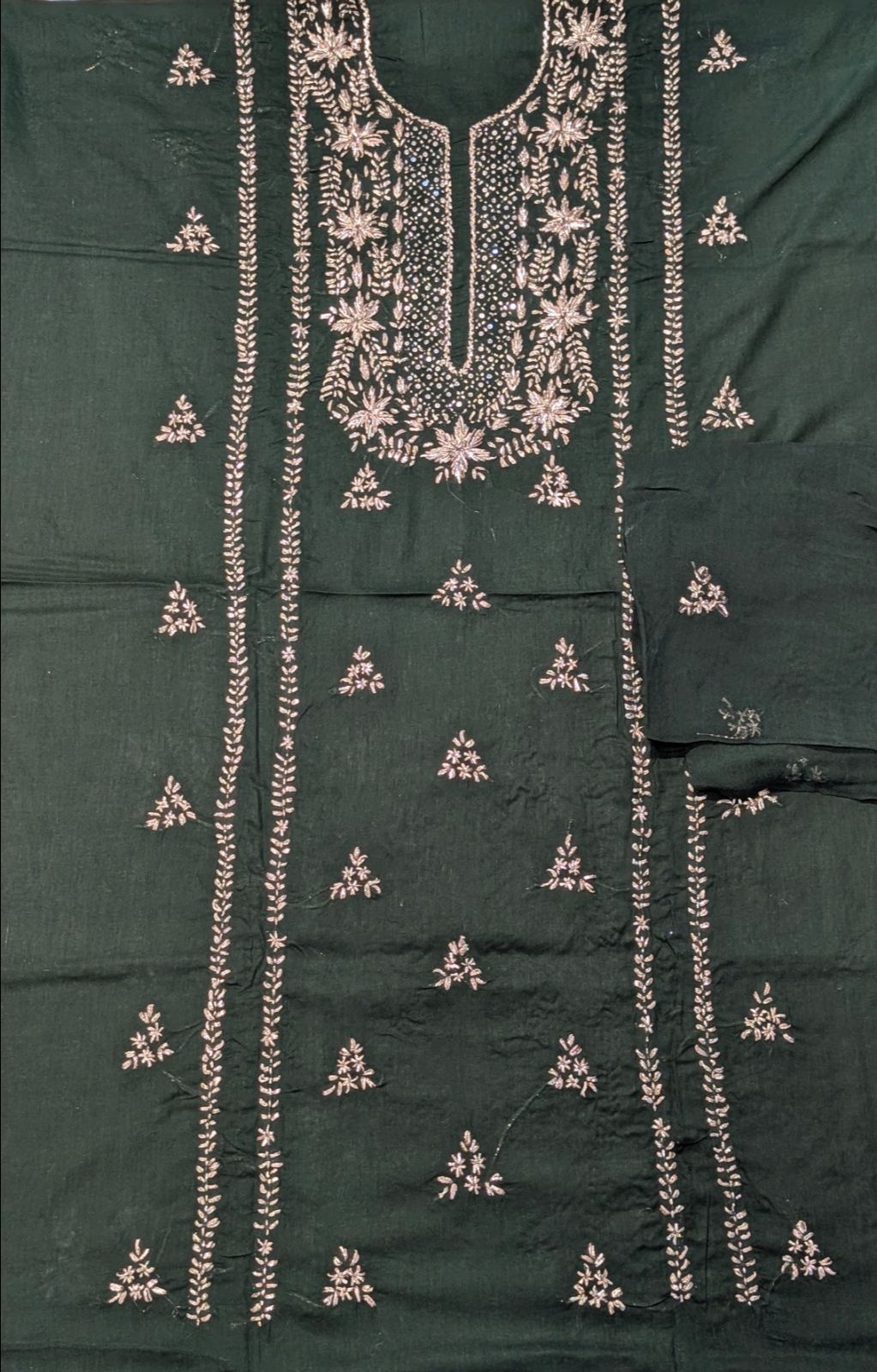Handmade Silver Gota Work Lawn 3pc Suit With Chiffon Dupatta Fashion Apparel For Women's view 2