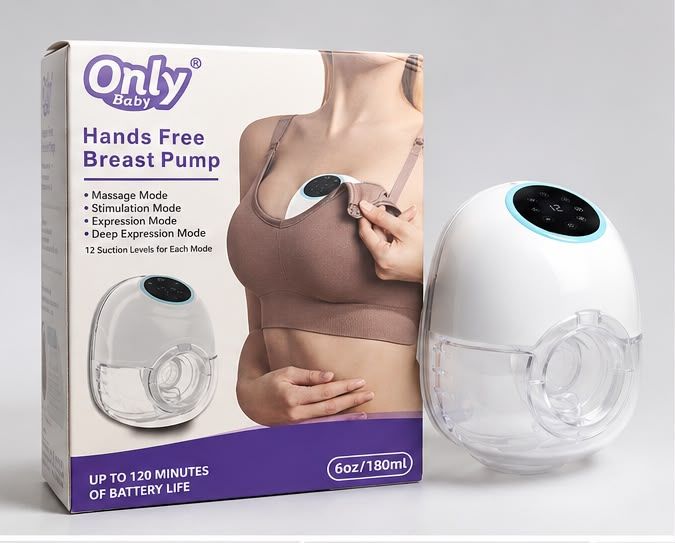Only Baby Wearable Electric Breast Pump – Hands-Free, Wireless & Rechargeable In-Bra Breastfeeding Pump with Smart LED Touch Display