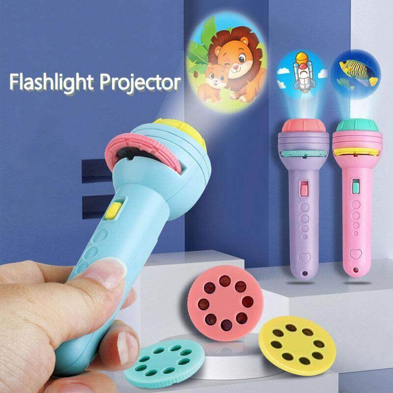 Kids Projector Torch Light – Fun Learning & Story Projection Toy Night Light - 3 Disc 28 images Random Color view 2