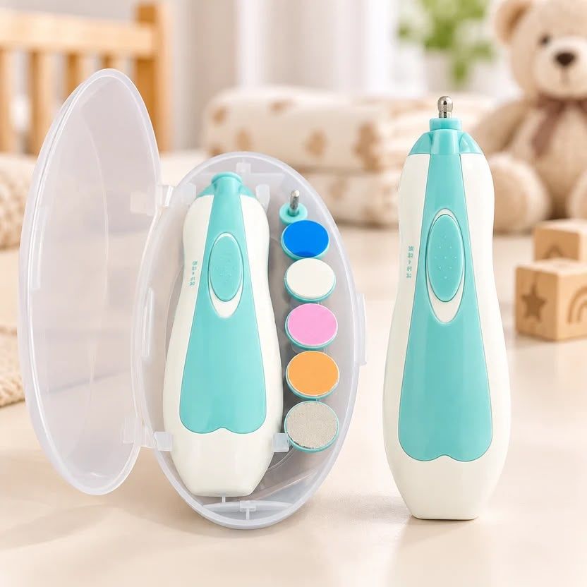 Premium 6-in-1 Baby Electric Nail Trimmer Kit – Safe, Silent & Gentle Automatic Nail Clipper for Newborns, Toddlers & Adults (Random Color) view 2