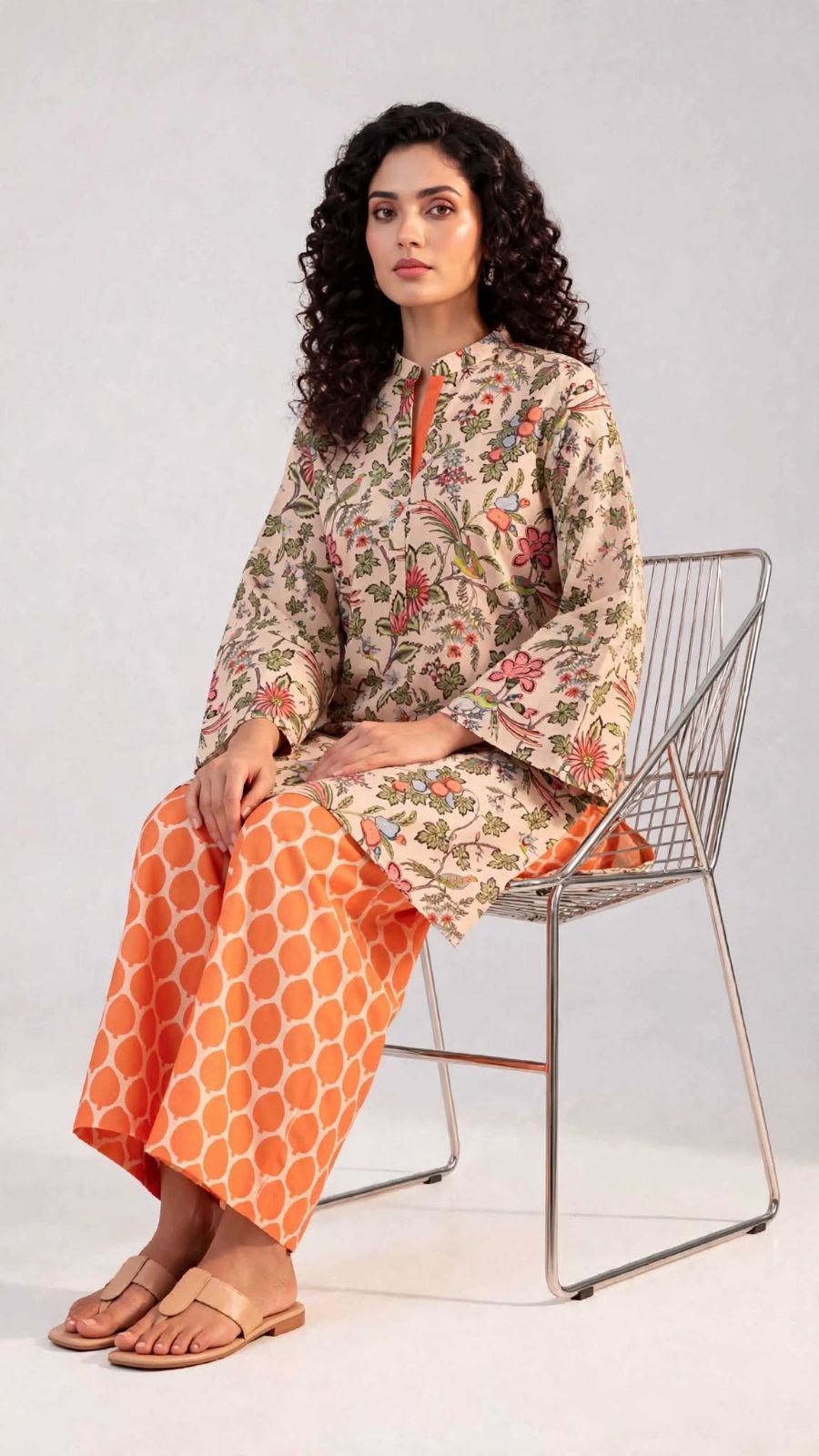 Women’s Lawn 2-Piece Pret Stitched Co-Ord Set/Kameez Shalwar - Apparel And Fashion Accessory view 3