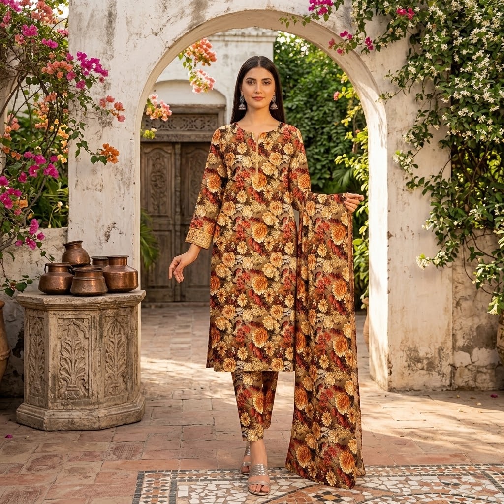 Polo Cotton Unstitched 3 piece suit For Women | Stylish Cotton Dresses for Women