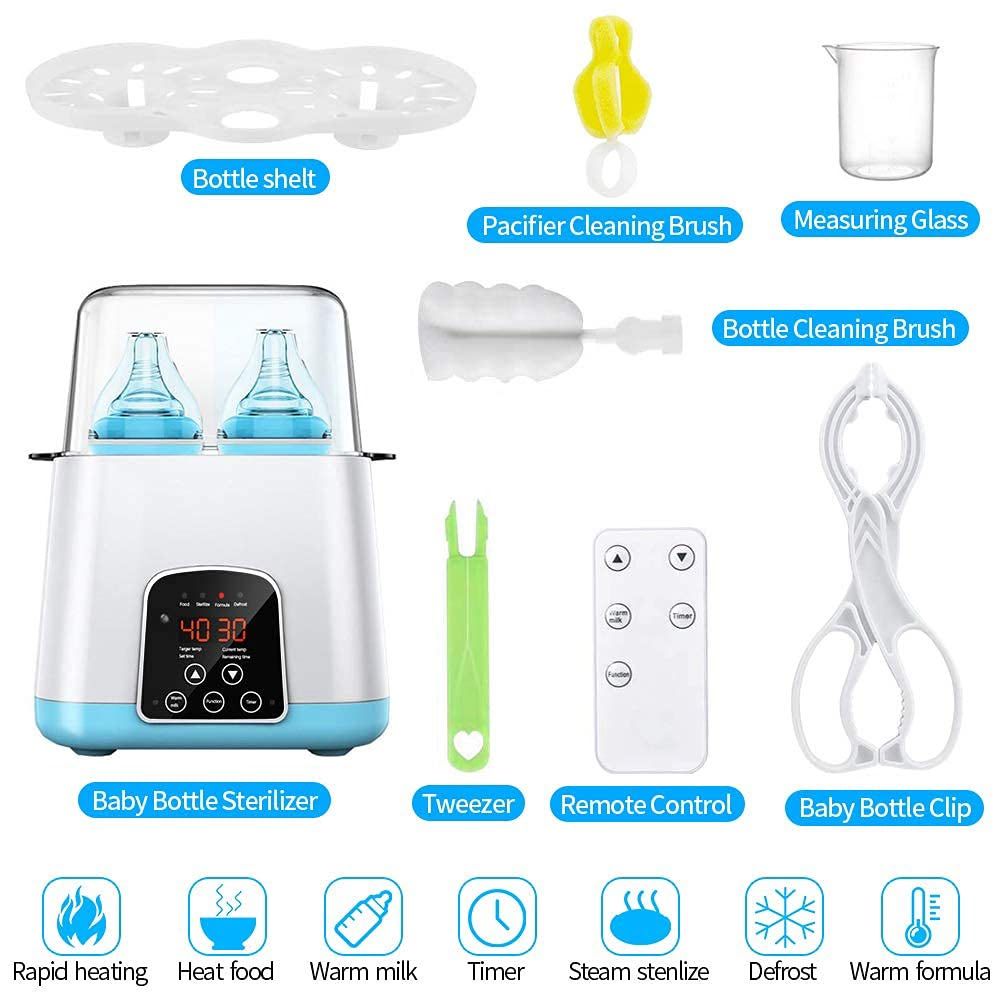 2-in-1 Double Baby Bottle Warmer & Steam Sterilizer with Digital Display and Remote Control view 3