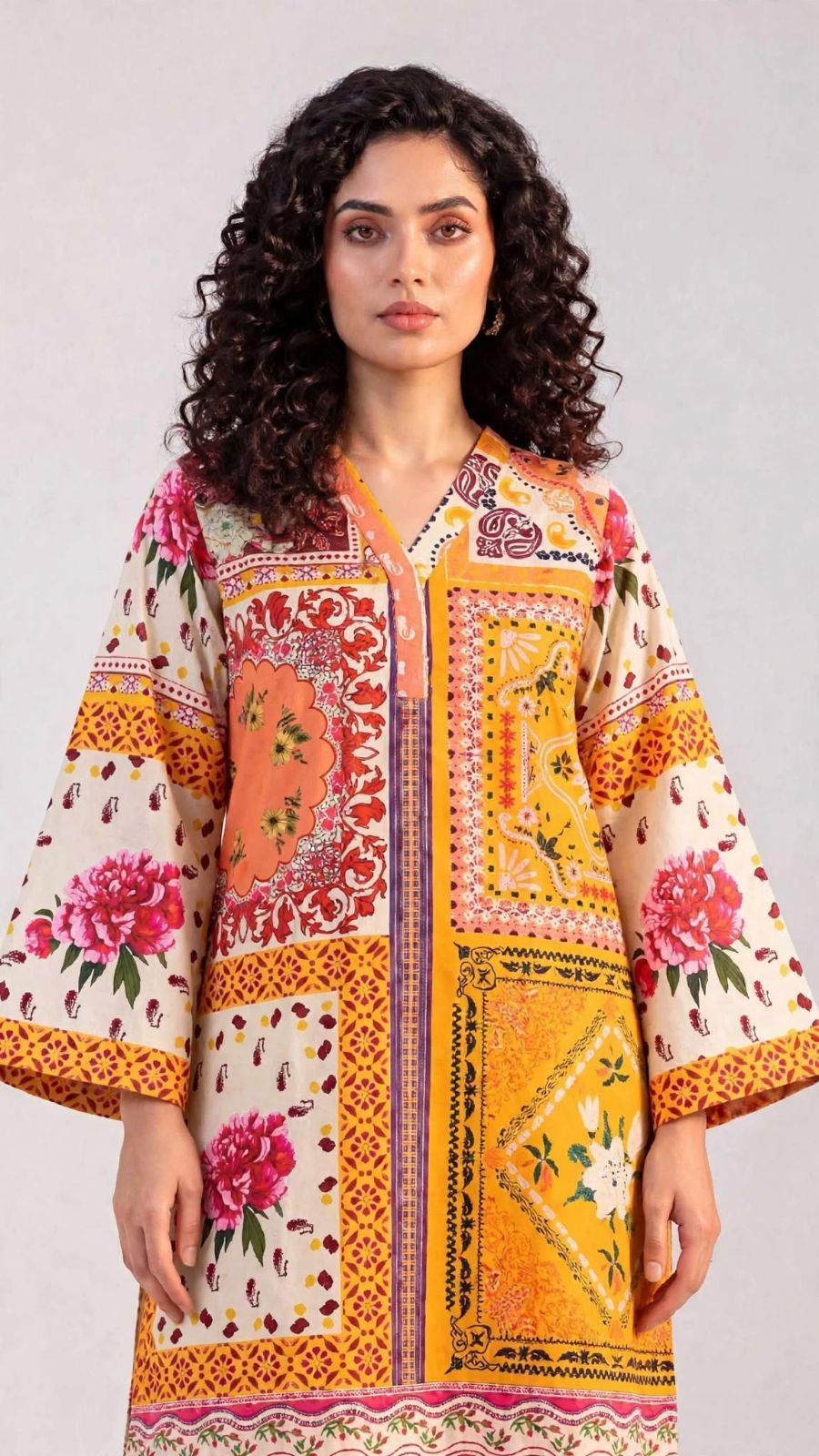 Women’s 2-Piece Pret Stitched Co-Ord Set/Kameez Shalwar Lawn Fabric view 3