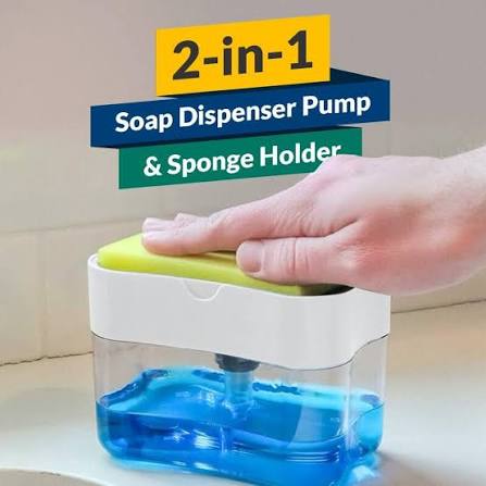 2-in-1 Soap Dispenser | Liquid Soap Pump With Sponge | Candy Soap & Sponge Holder Pump For Kitchen view 5