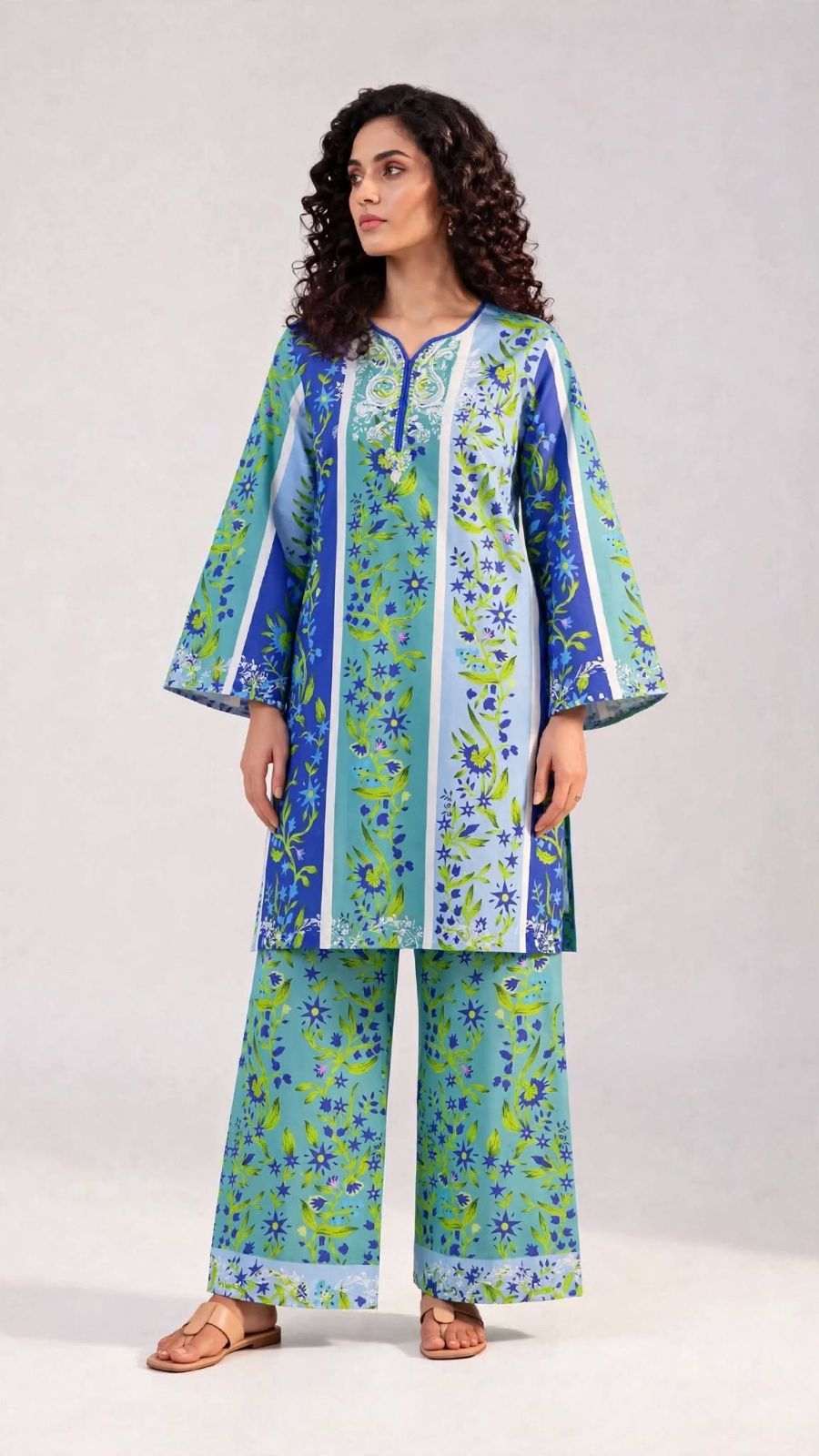 Women’s 2-Piece Pret Stitched Lawn Co-Ord Set/Kameez Shalwar Fashion And Apparel Accessory For Party And Festivals view 4