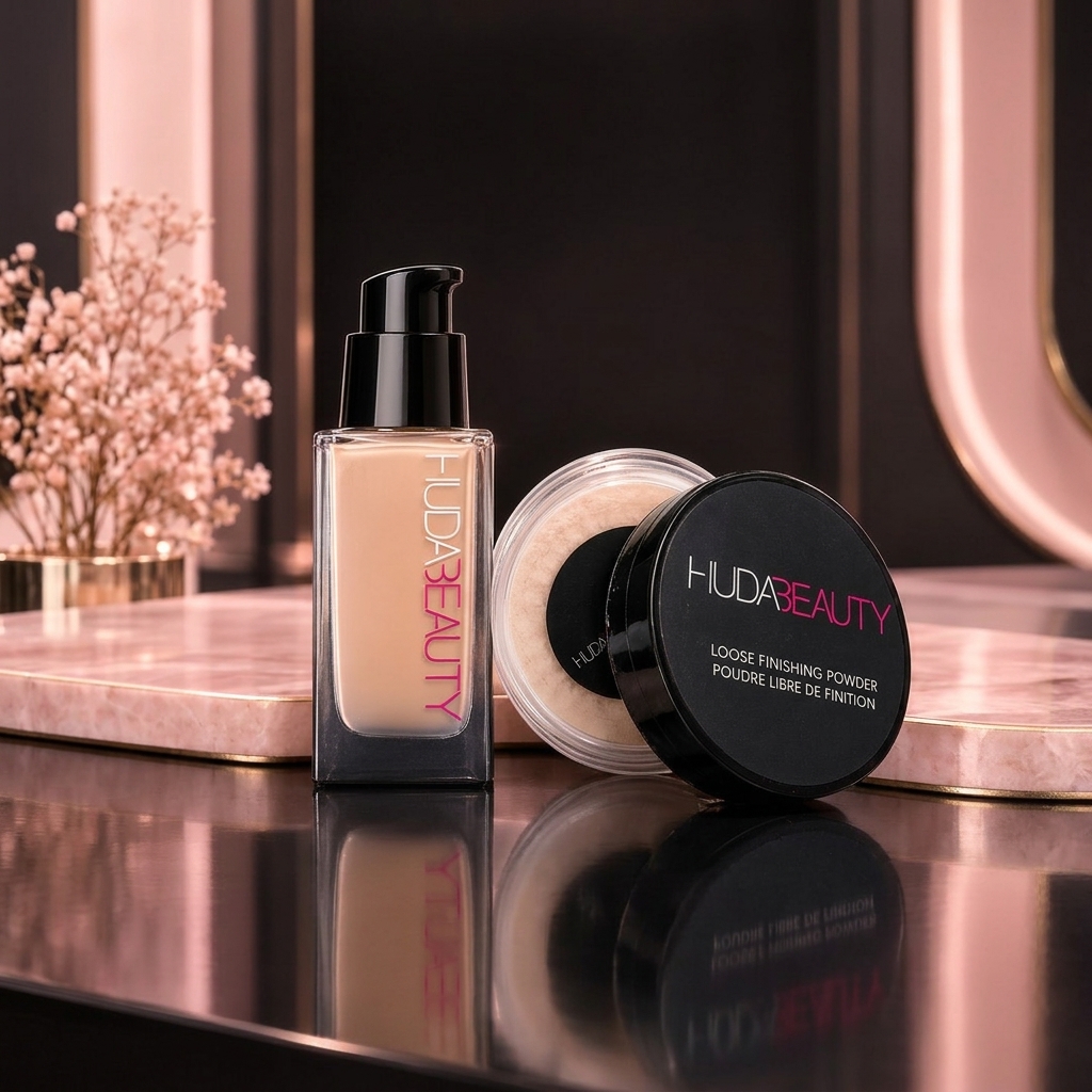 Huda Beauty 2 In 1 Makeup Deal Foundation And Loose Finishing Powder - Ivory view 3