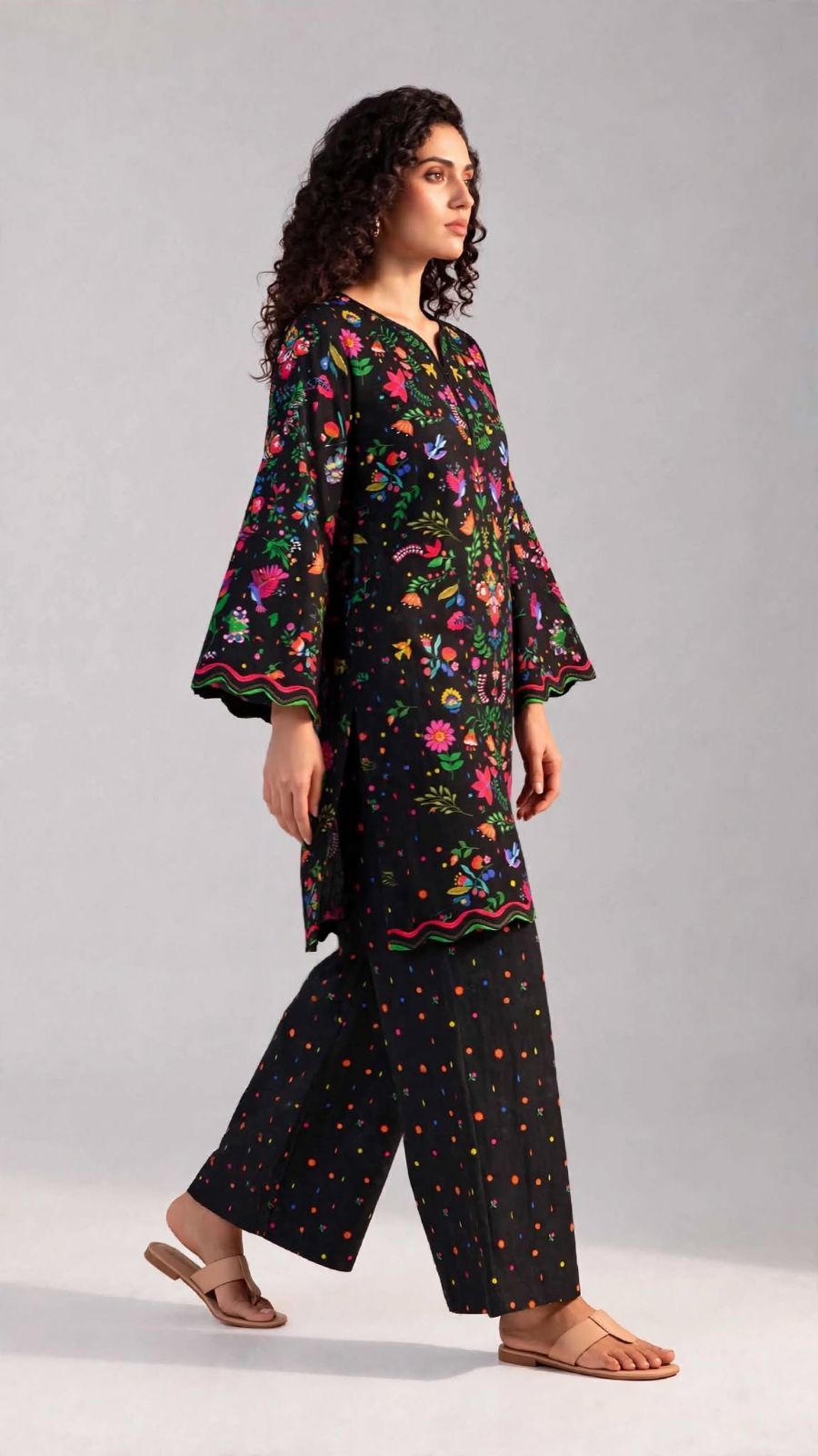 Women’s 2-Piece Pret Stitched Co-Ord Set/Kameez Shalwar Lawn Fabric - Fashion And Apparel Accessory view 3