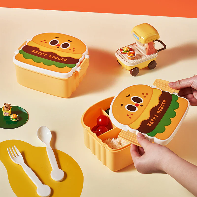 Burger Kids Lunch Box With 3 Compartments view 2