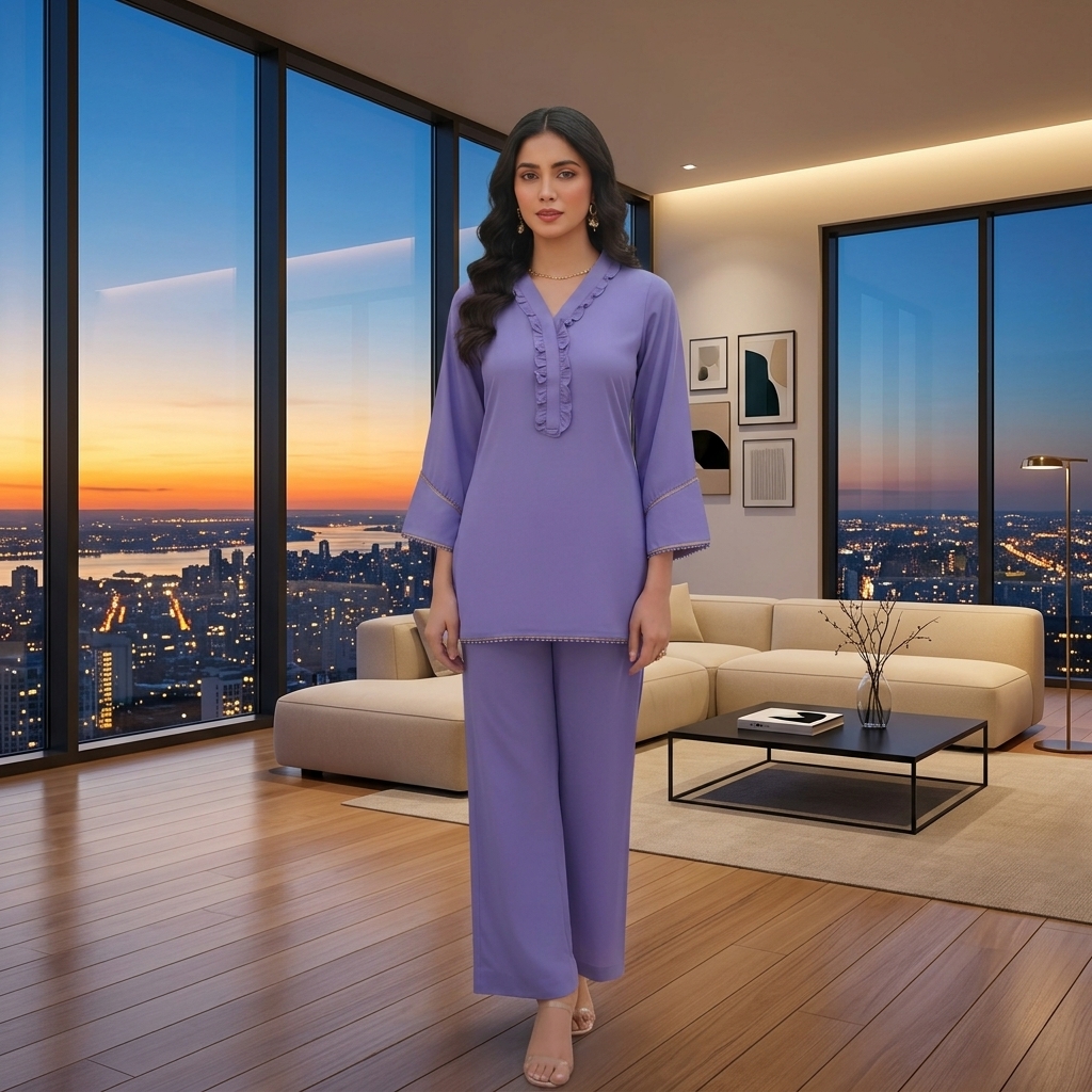 TT Ladies New Collection 2 Piece Short Kurti Georgette Fabric Elegant Attire view 3