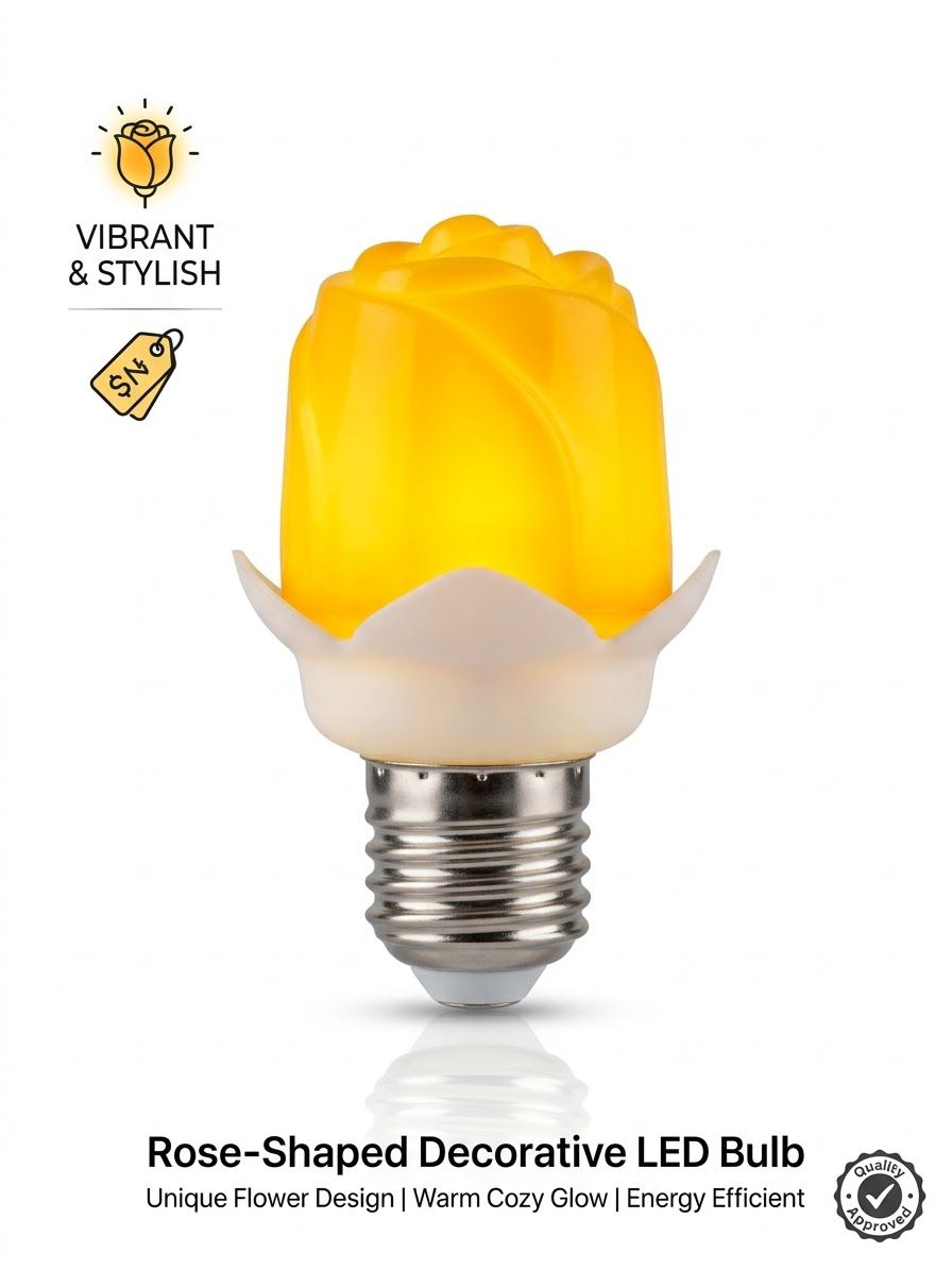 Decorative Rose-Shaped LED Light Bulbs Random Color view 3