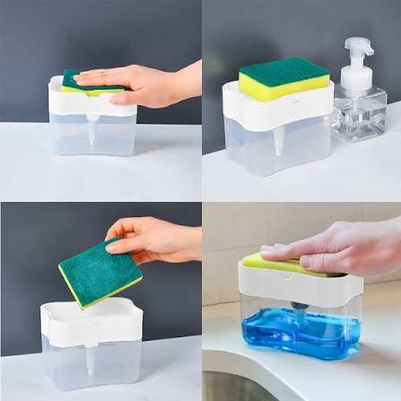 2-in-1 Soap Dispenser | Liquid Soap Pump With Sponge | Candy Soap & Sponge Holder Pump For Kitchen view 4