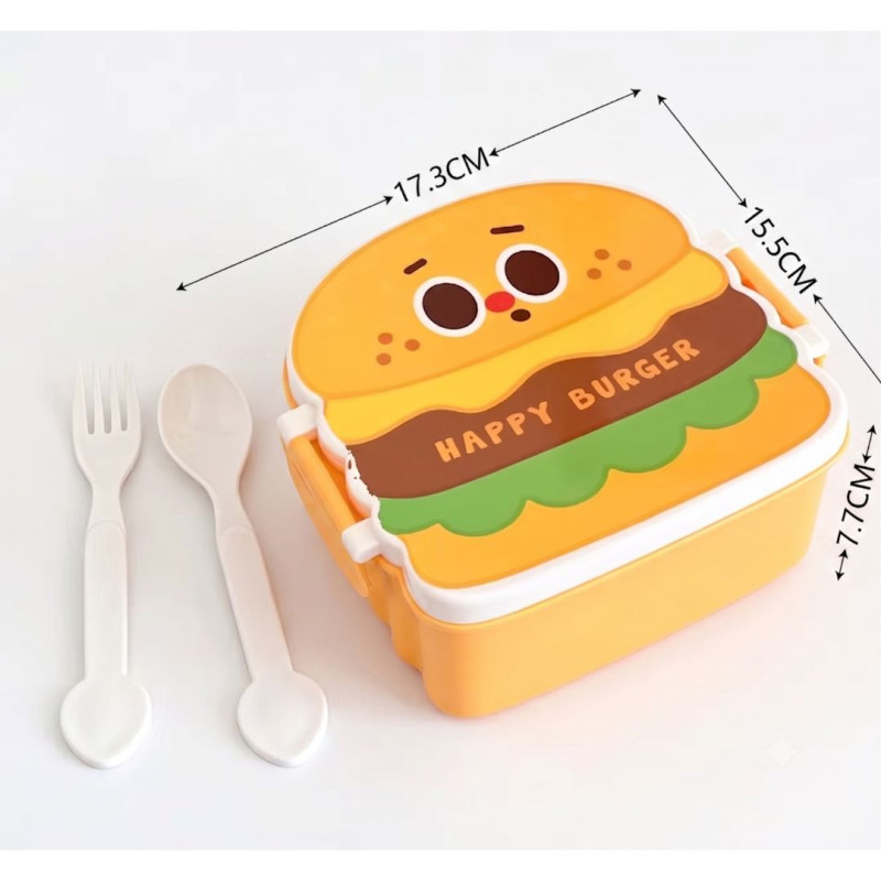 Burger Kids Lunch Box With 3 Compartments view 3