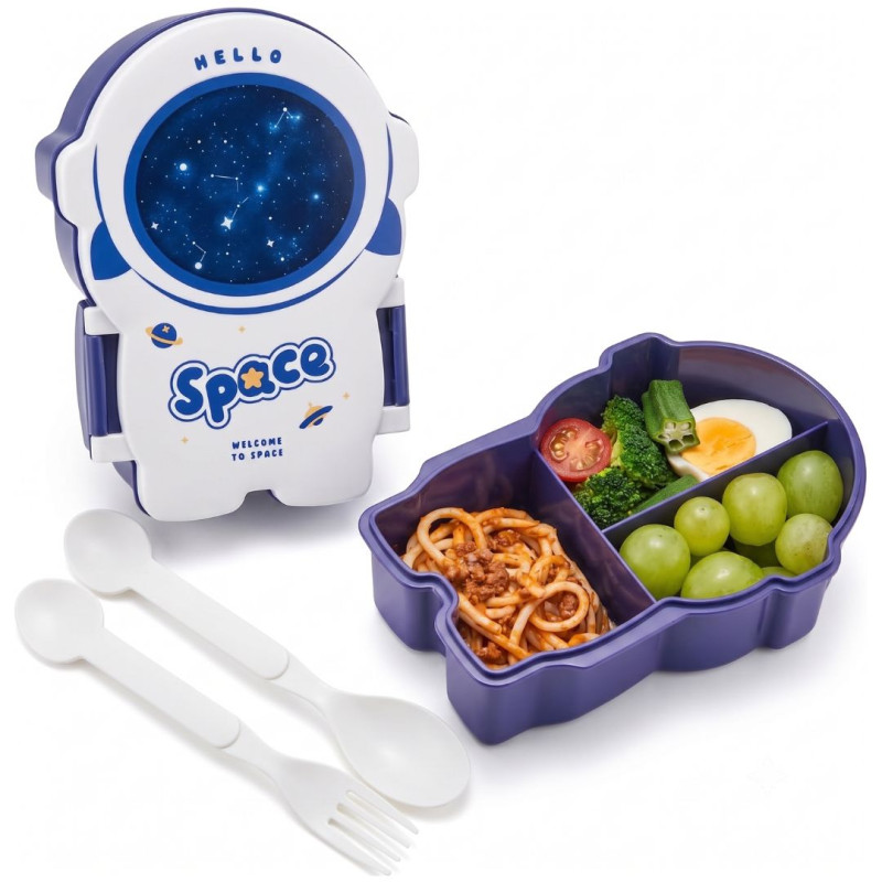 Space Theme Lunch Box with 3 Compartments view 3