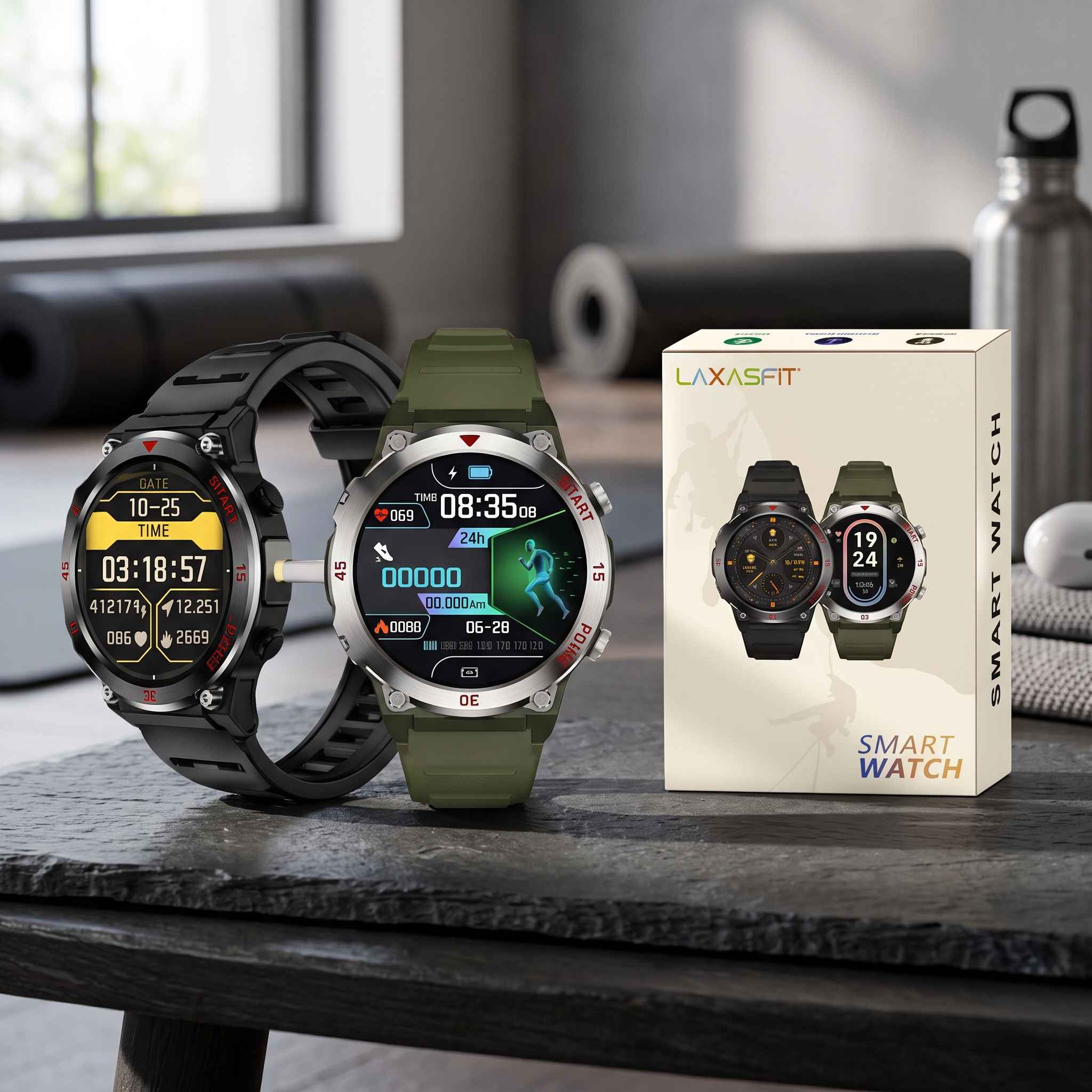 Laxasfit Rugged Smart Watch view 2