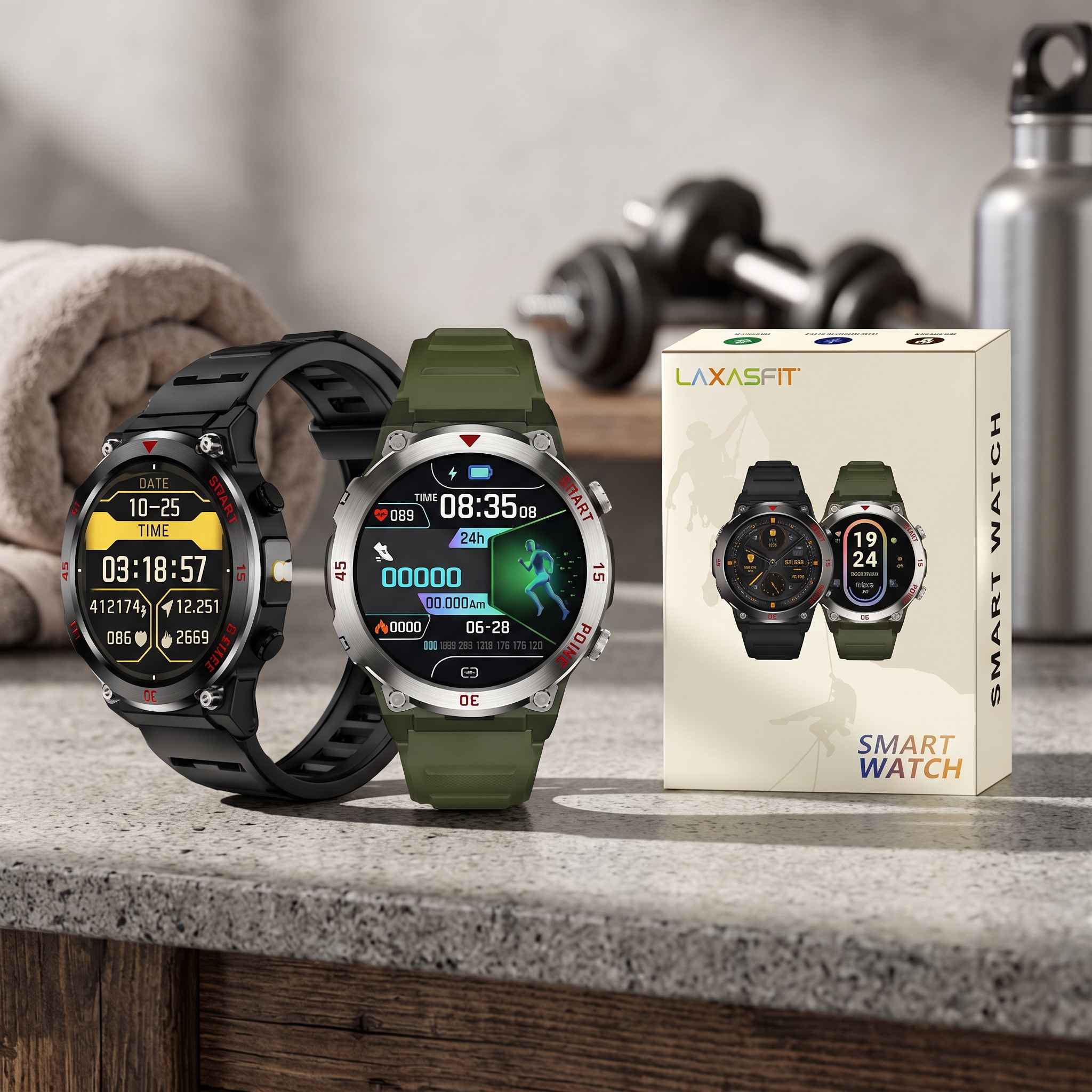 Laxasfit Rugged Smart Watch view 3