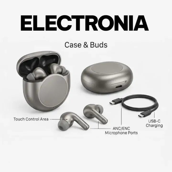 Buds Pro 10 TWS Earbuds With ANC/ENC Touch Control Wireless Audio Headset (Random Color) view 3