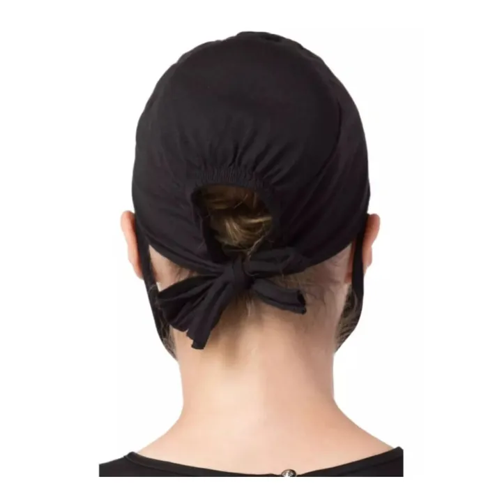 pack of 2 inner hijab cap Muslim Inner Hijab Cap / Muslim Women Plain Hat Islamic Inner Caps Head wear Under scarf Hijab (white and black ) view 4