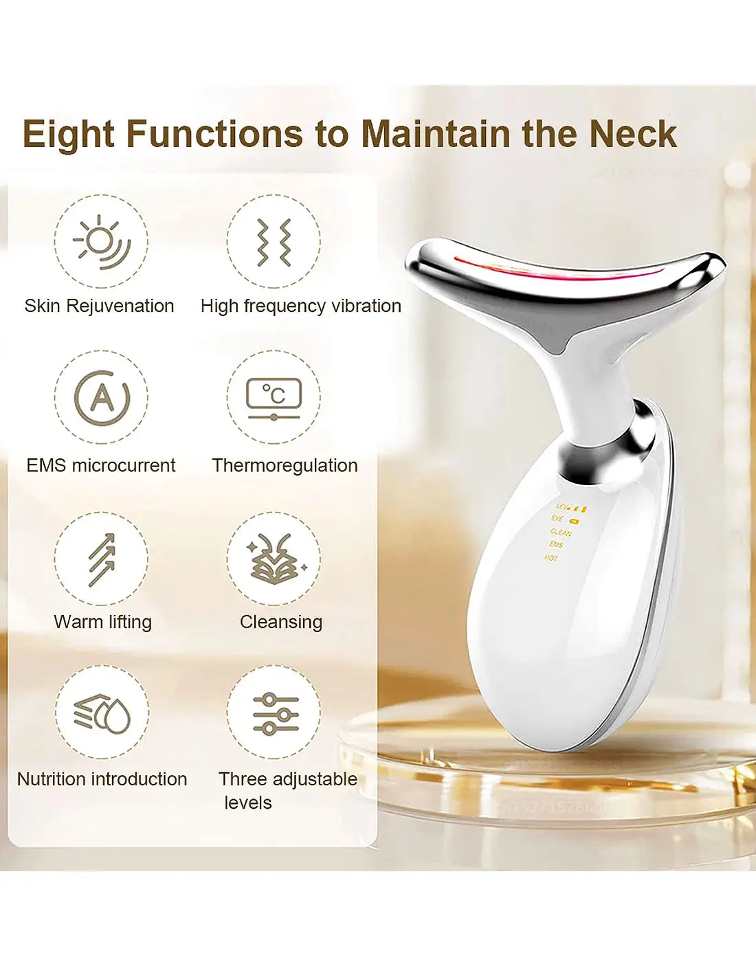 Premium Rechargeable Face & Neck Massager – Vibrating Beauty, Skin Care & Relaxation Device | Portable & Easy to Use view 3