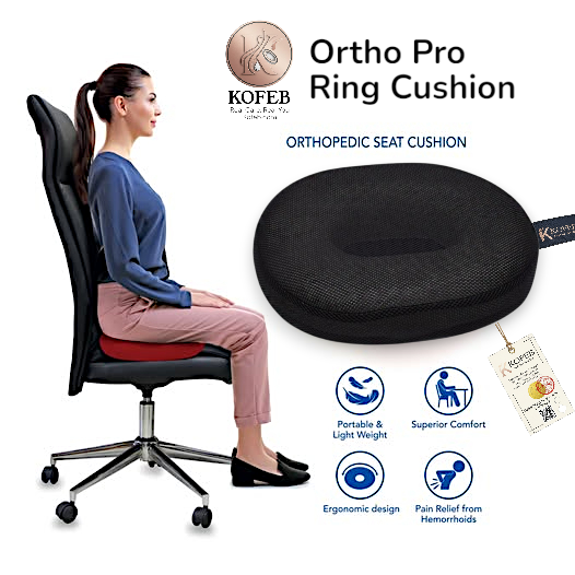 Kofeb Ortho Ring Cushion – Ergonomic Seat for Hemorrhoid, Piles, and Tailbone Pain Relief view 2
