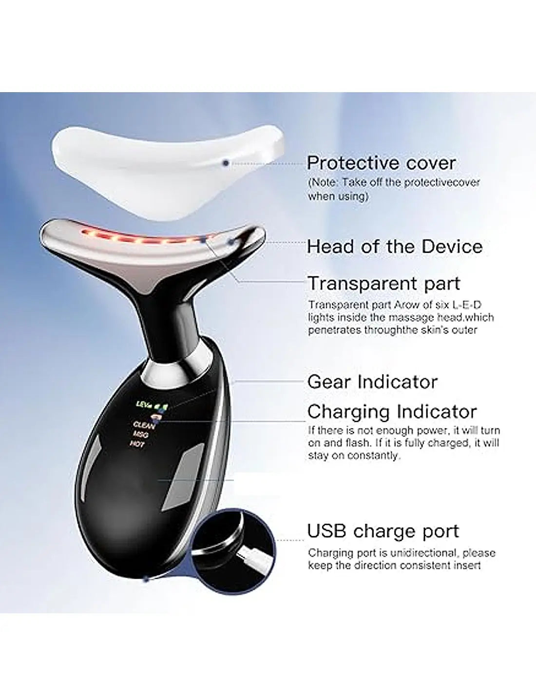 Premium Rechargeable Face & Neck Massager – Vibrating Beauty, Skin Care & Relaxation Device | Portable & Easy to Use view 2