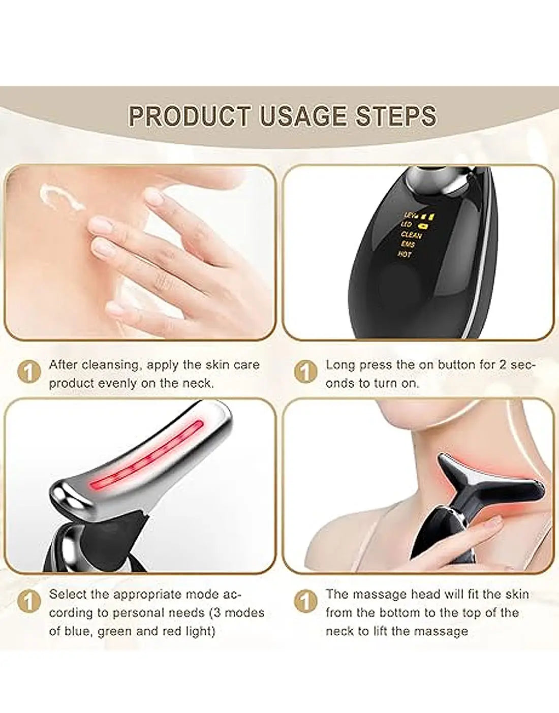 Premium Rechargeable Face & Neck Massager – Vibrating Beauty, Skin Care & Relaxation Device | Portable & Easy to Use view 4