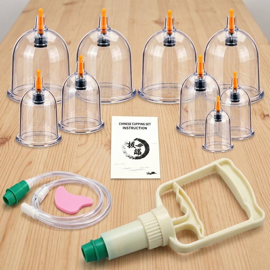 Premium 10-Piece Hijama Cupping Therapy Kit – Professional Vacuum Suction Cups Set for Wet & Dry Cupping, Body Massage & Home Therapy view 2