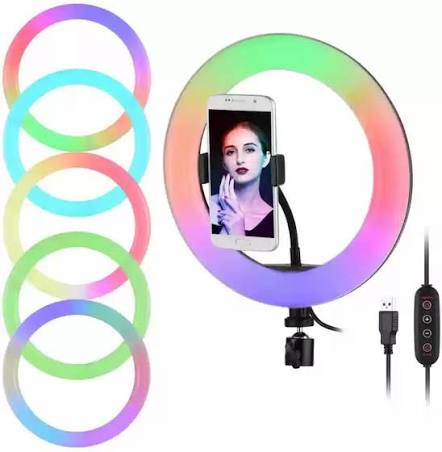 26cm RGB LED Ring Light – Premium Multi-Color Lighting Kit for TikTok, Makeup, Selfies, Photography & Live Streaming view 2