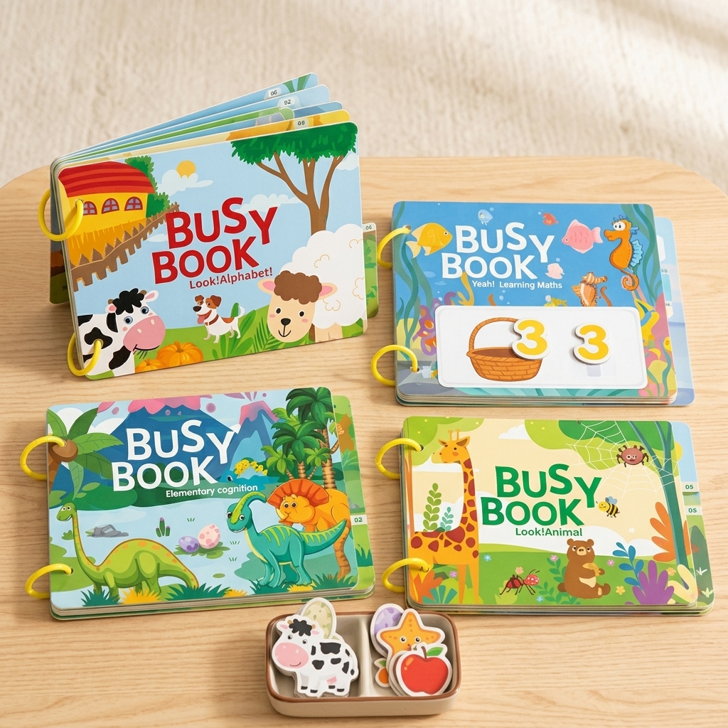 Montessori Busy Book for Kids | Early Learning Activity Book, Educational Quiet Book for Toddlers, Preschool Learning & Fine Motor Skills Development