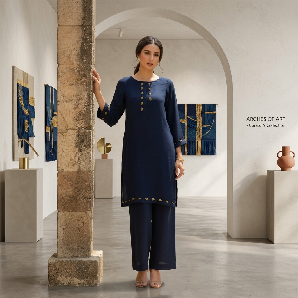 TT - BE-0004 Blue Suit Chiffon Cloth New Collection