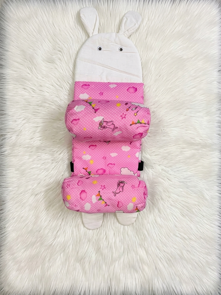 Original Medicated Adjustable Newborn Baby Head Shaping & Sleeping Support Pillow | Anti-Roll Cushion, Soft Neck Support & Head Positioner | Random Color view 3