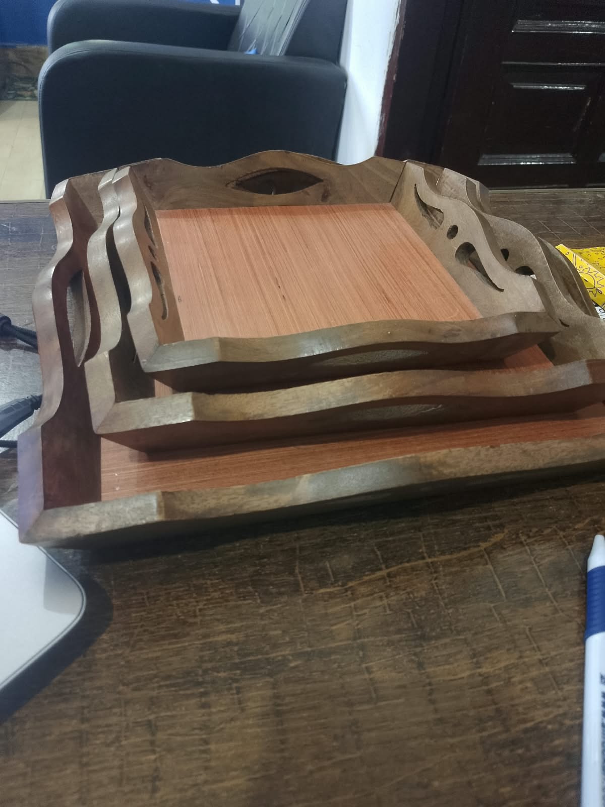 Classic Wooden Tray Set of 3 view 5