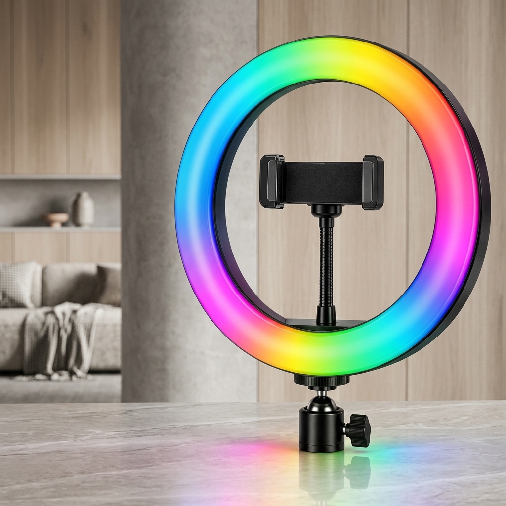 26cm RGB LED Ring Light – Premium Multi-Color Lighting Kit for TikTok, Makeup, Selfies, Photography & Live Streaming view 3