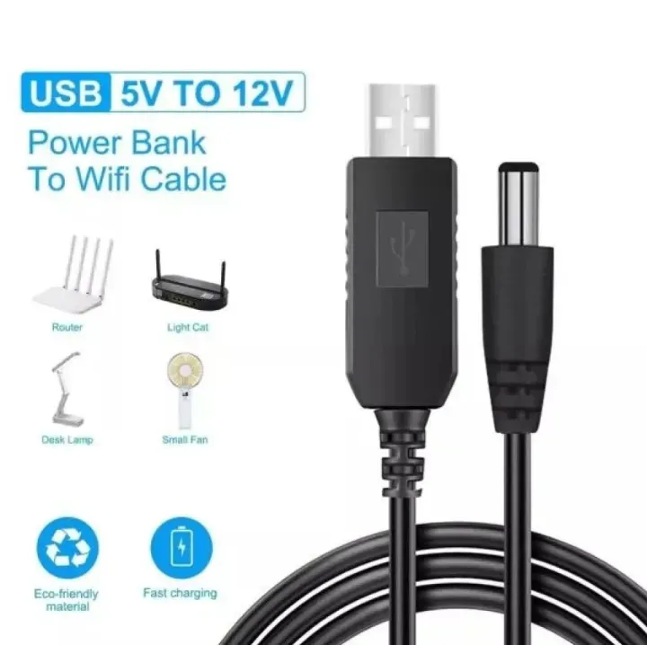 USB to DC 5V/9V/12V Power Boost Cable for Router/Modem view 2