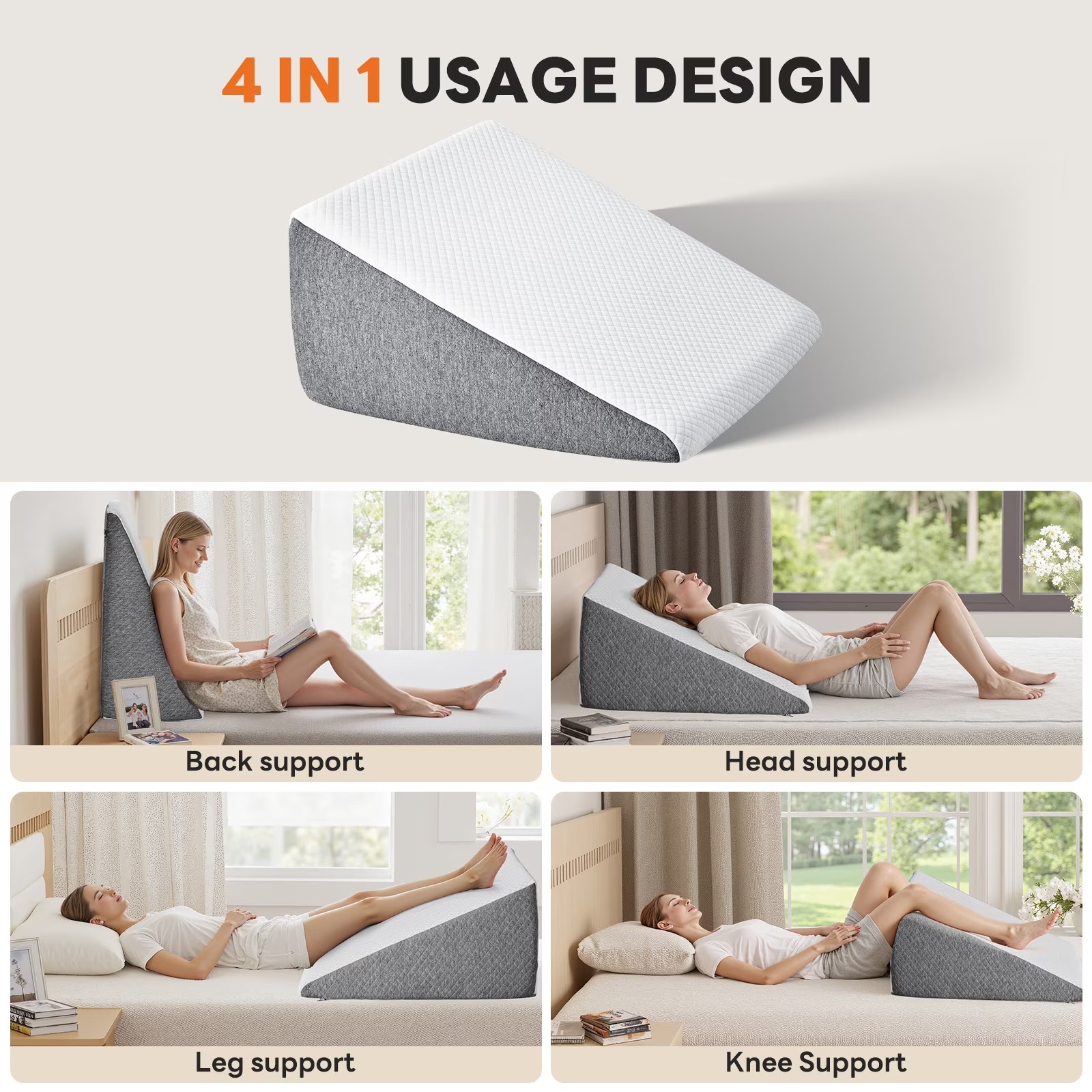 Ultimate Wedge Plus Cushion Pillow Foam for Back & Leg Support view 3