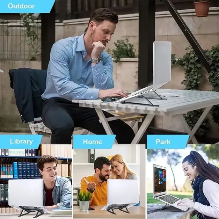 Laptop Plastic Stand Simple adjustable portable laptop stand folding abs (Random Color) view 4