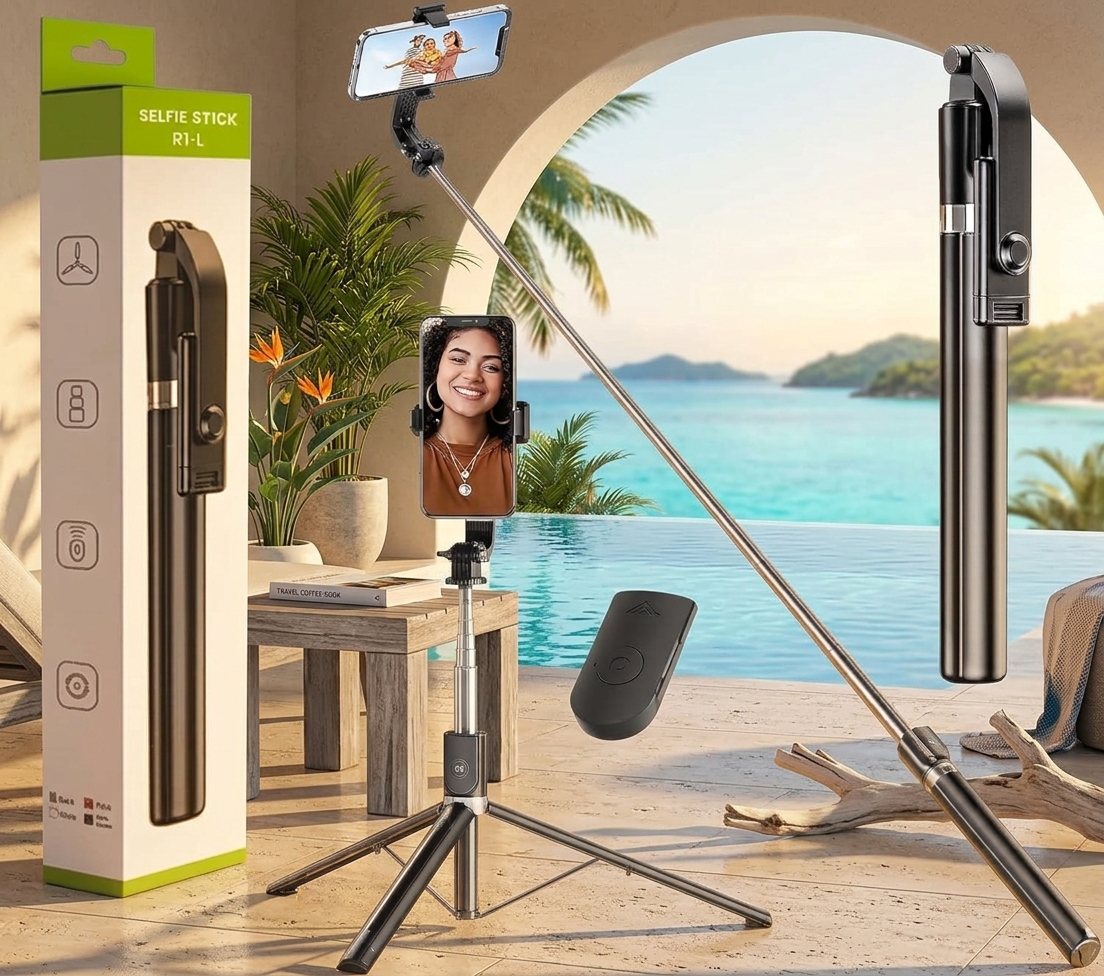 R1-L Premium Selfie Stick Adjustable Model view 2