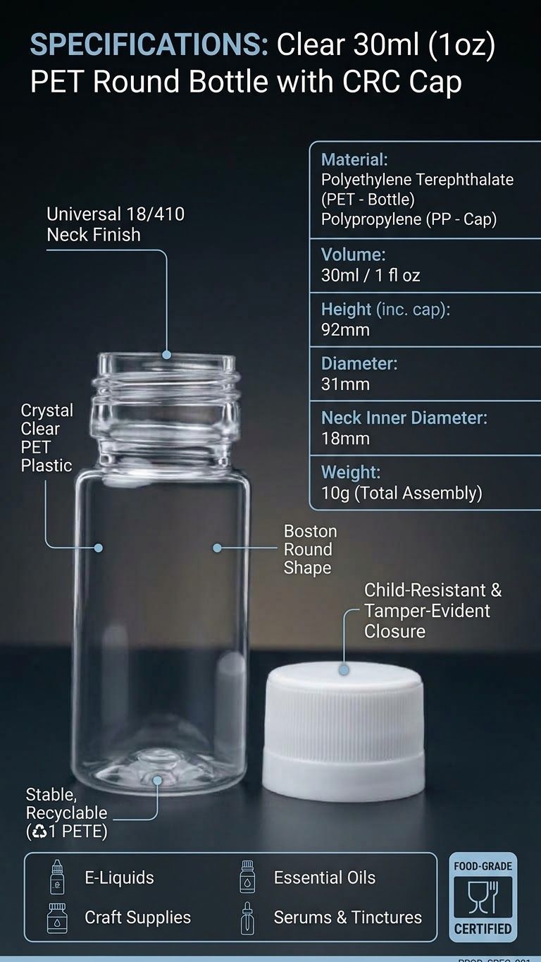 Professional Grade Transparent Bottle for Skincare & Liquids(30ml) | Empty Bottle (12pcs) view 3