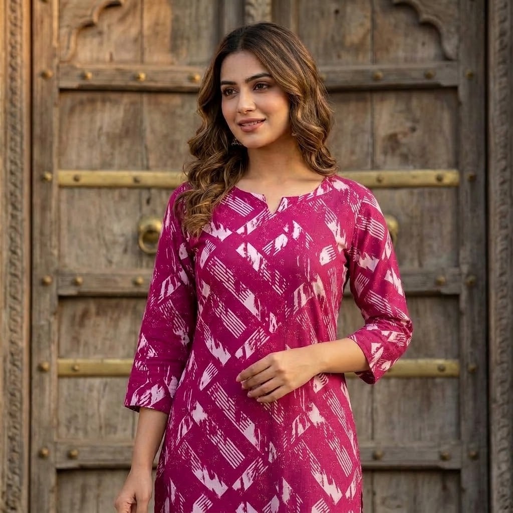 Ethnic By Osma Digital Printed Linen 2Pc Suit digital printed linen shirt and matching digital printed linen trouser.