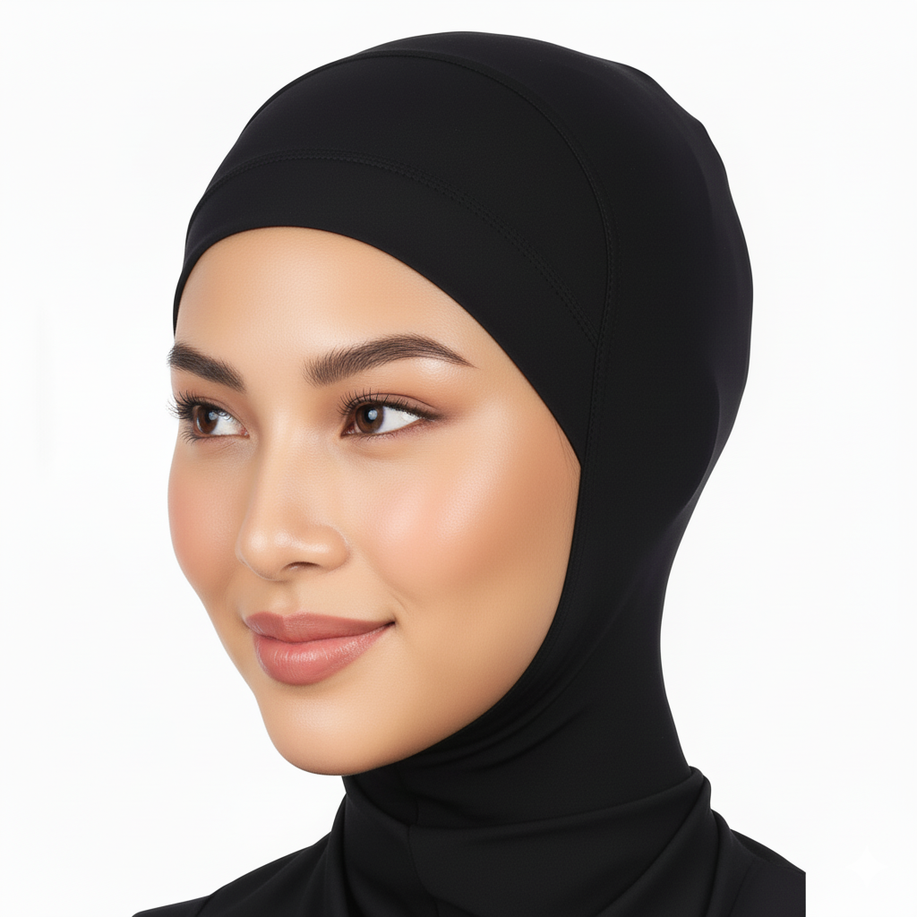Ninja Inner Hijab Cap for Women – Black, Soft Stretchable Under Scarf Cap view 2