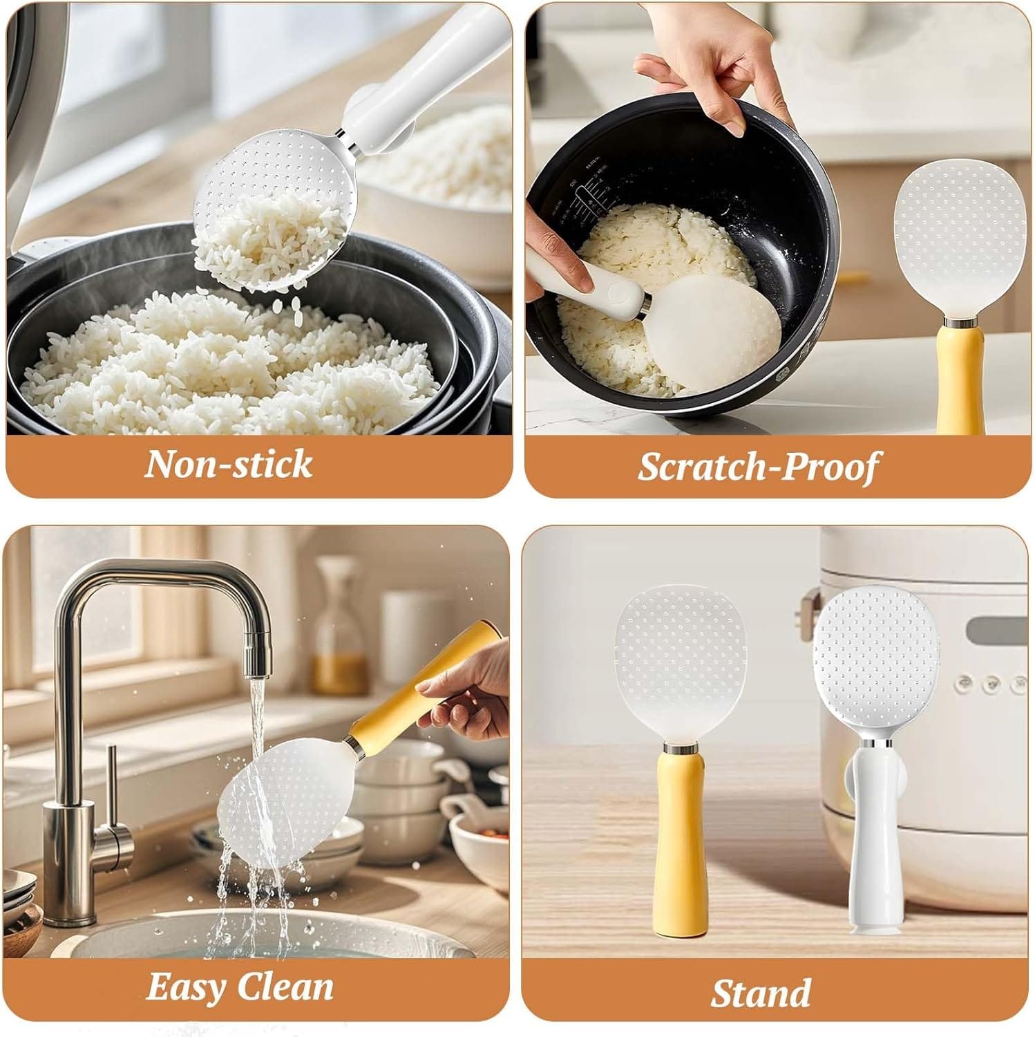 Wall Magnetic & Standing Rice Spatula - Non-stick Paddle view 2