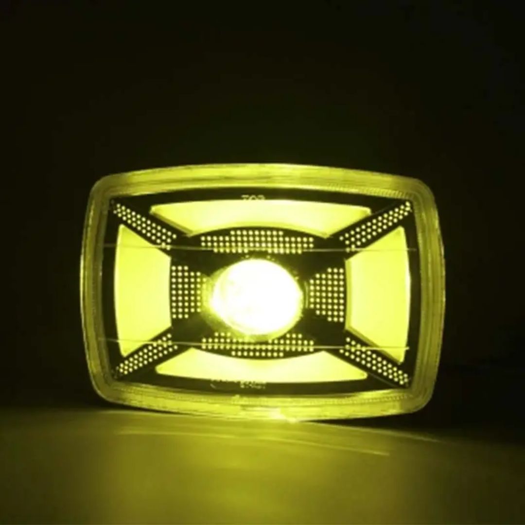Universal MOTOLED Matrix Style Dual Color LED Headlight Beam – White/Yellow High-Low Beam for Motorcycles view 3