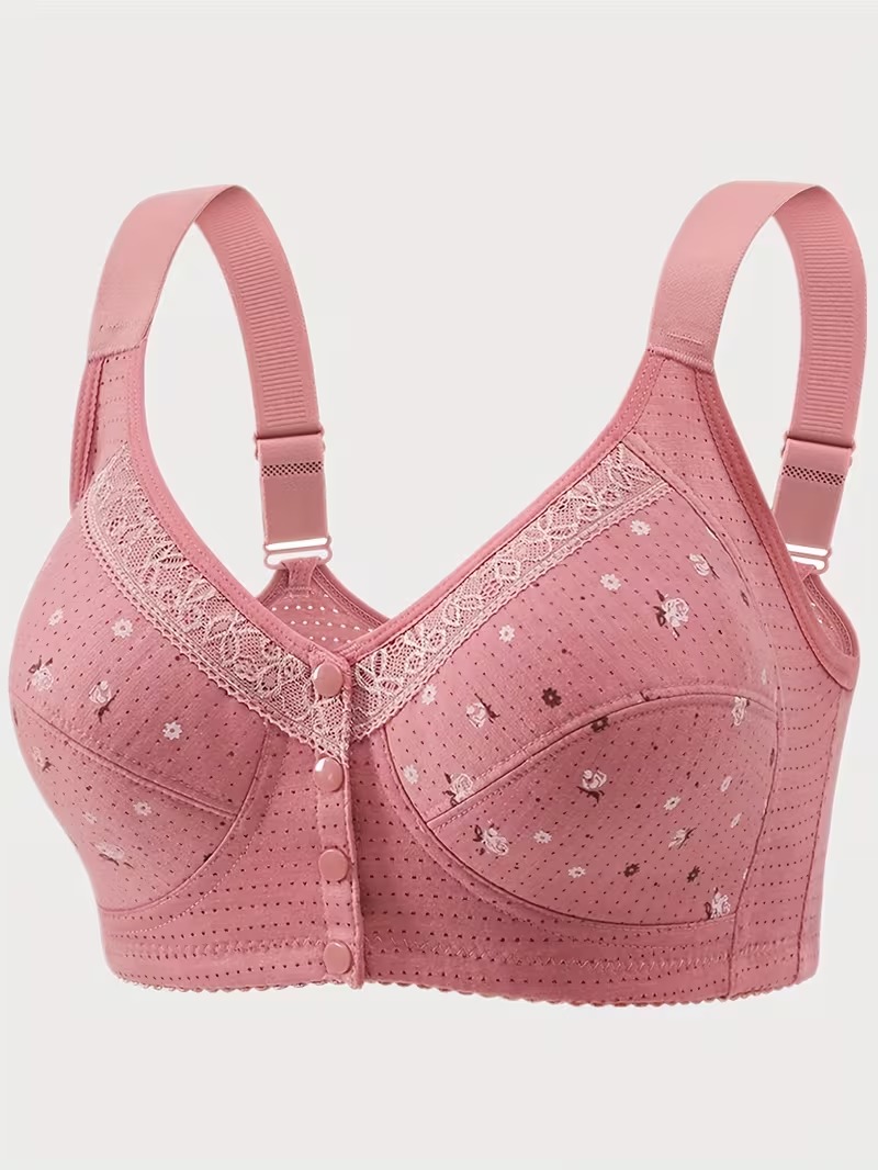 Front Open Wide Strap Non-Padded Maternity Nursing Bra view 2
