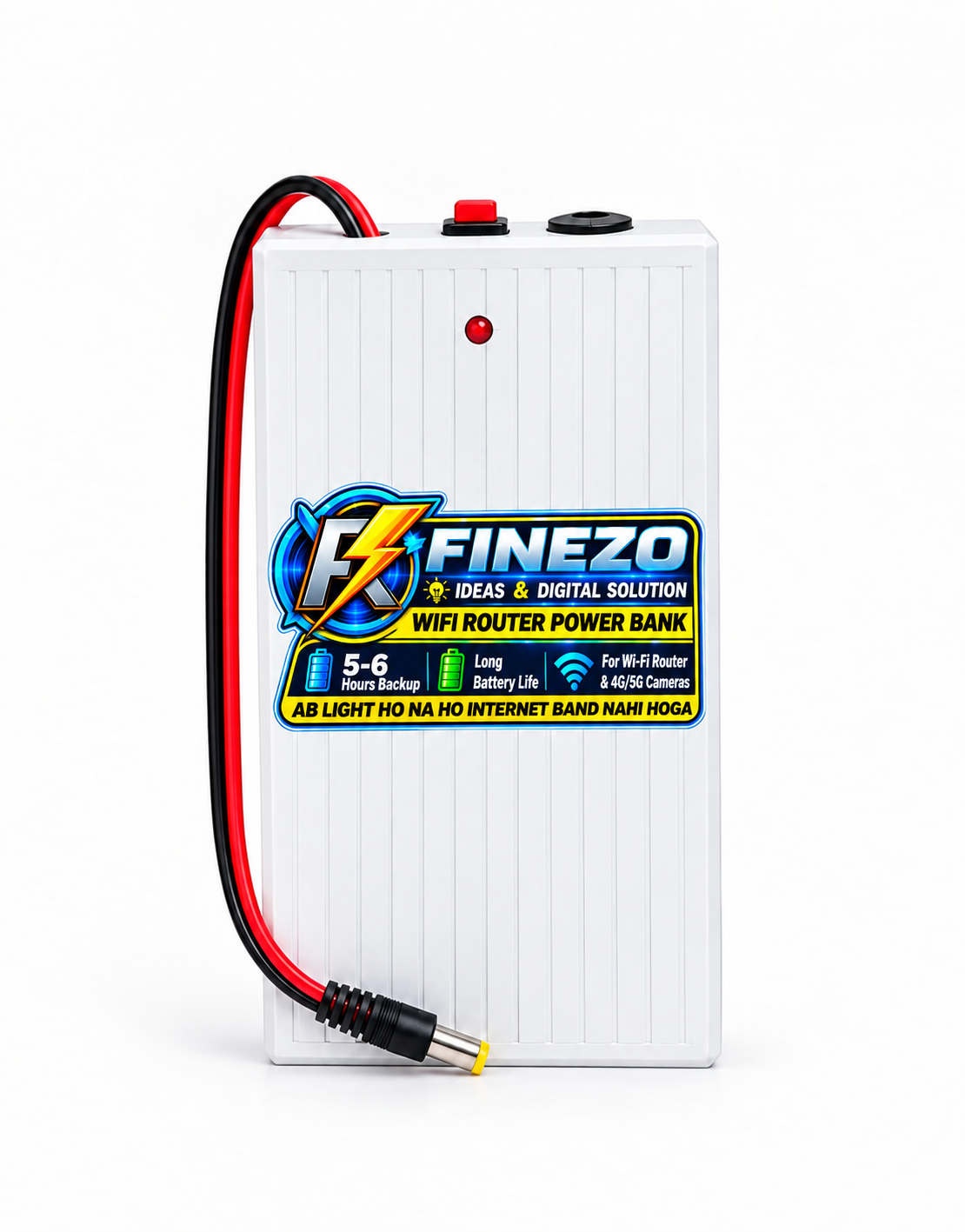 Finezo WiFi Router Power Bank 12V 6000mAh – 0.5A/1A Mini UPS, 5-6 Hours Backup for WiFi Router & Modem – Portable Internet Power Backup