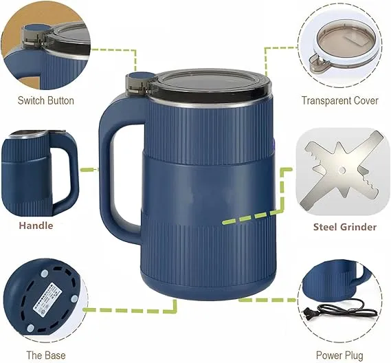 HTS Household Small Powder Grinding Machine, Electric Mini Spice Grinder Add 8 Blades, 304 Stainless Steel Grinding Fine Powder for All Kinds of Grains, Condiments, Coffee Beans view 5