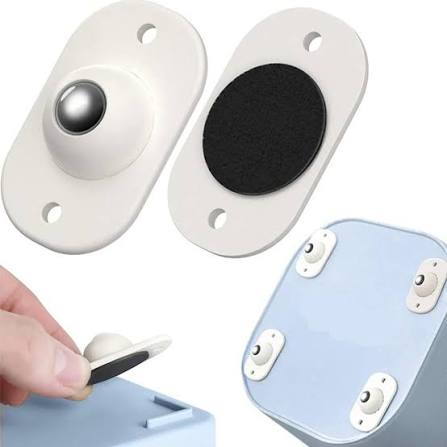 Self-Adhesive Furniture Moving Wheels (Card Packing) | Furniture Moving Tool | Stainless Steel Mini Swivel Wheels With 360 Degree Rotation For Bins Storage Box view 5