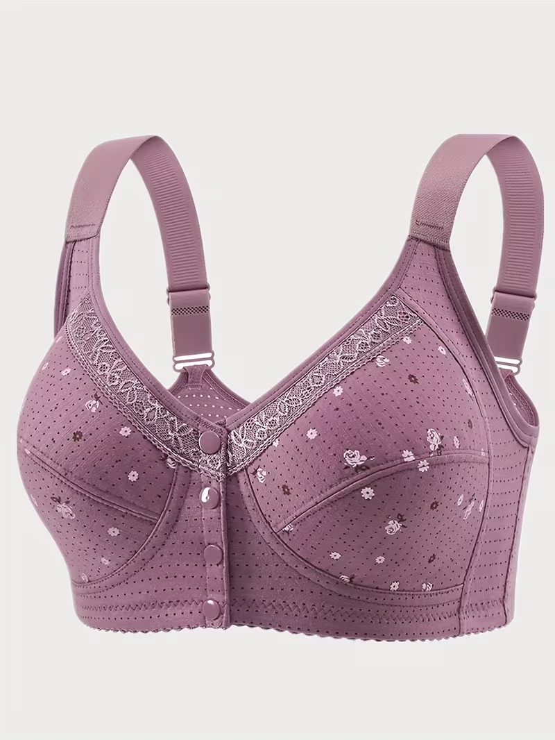 Front Open Wide Strap Non-Padded Maternity Nursing Bra